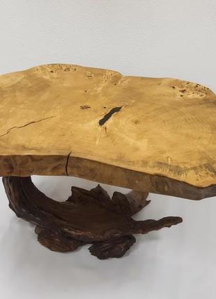 Кавовий столик з цільного дерева осокора2 фото