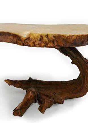 Кавовий столик з цільного дерева осокора6 фото