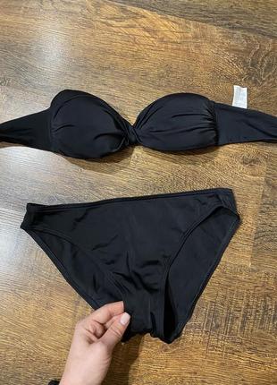 Сборный купальник черный верх от купальника бандо calzedonia чёрное плавки низ от купальника2 фото