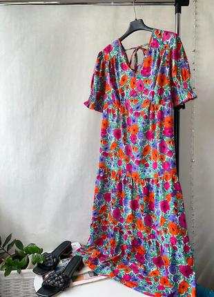 Довга сукня в квітковий принт1 фото