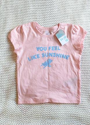 Новая детская розовая футболка, хлопок, на 2-2.5 года