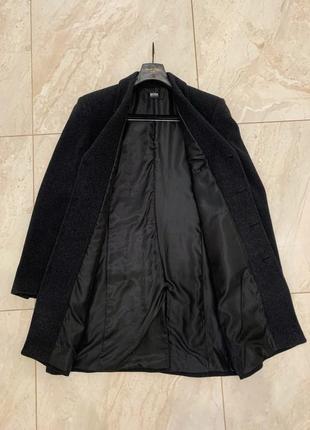 Мужское пальто hugo boss черное шерстяное5 фото