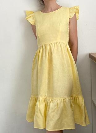 Льняна сукня, женское платье, натуральна льняна сукня2 фото