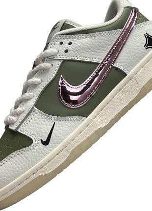 Жіночі шкіряні кросівки nike nike sb dunk low be 1 of one, кеди жіночі найк білі. жіноче взуття9 фото