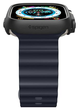 Spigen чохол-накладка для apple watch ultra (49mm) thin fit, black6 фото