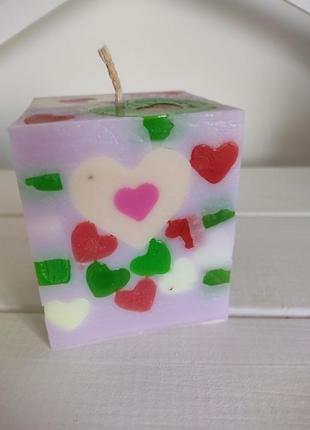 Свеча подарочная "кубик-мармеладка"