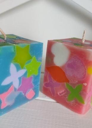 Свеча подарочная "кубик-мармеладка"