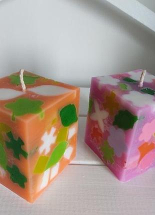 Свеча подарочная "кубик-мармеладка"