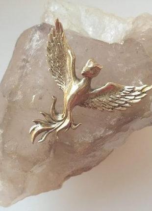Кулон взлетающий феникс из бронзы2 фото