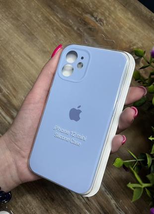 Чехол на iphone 12 мини mini квадратные борта чехол на айфон silicone case full camera на apple айфон1 фото