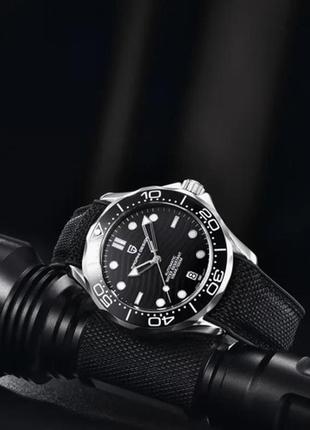 Механические часы pagani design pd-1685 silver-black, мужские, ударопрочные, с датой, водонепроницаемые, d c2 фото