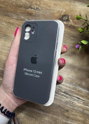 Чохол на iphone 12 міні mini квадратні борти чохол на айфон silicone case full camera на apple айфон