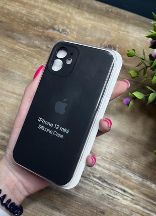 Чохол на iphone 12 міні mini квадратні борти чохол на айфон silicone case full camera на apple айфон