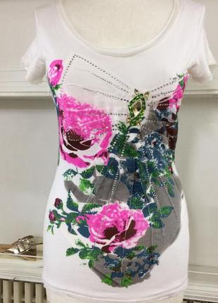 Футболка moschino р s/xs ц 280 гр🌸🌸🌸