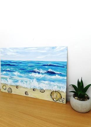 Картина маслом морська хвиля, морська картина, море картина маслом, авторський живопис4 фото