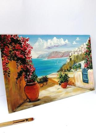 Картина маслом итальянский пейзаж, картина италия, красивая картина, авторская живопись3 фото