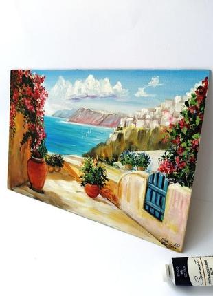 Картина маслом итальянский пейзаж, картина италия, красивая картина, авторская живопись4 фото