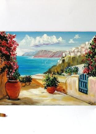 Картина маслом итальянский пейзаж, картина италия, красивая картина, авторская живопись2 фото
