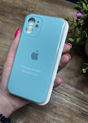 Чохол на iphone 12 міні mini квадратні борти чохол на айфон silicone case full camera на apple айфон