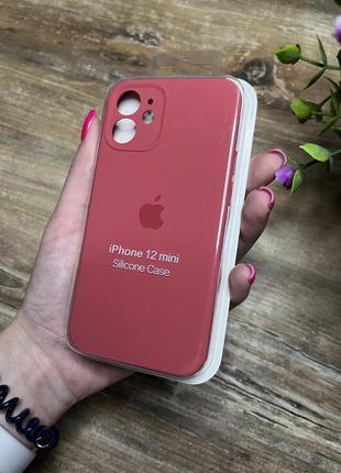 Чехол на iphone 12 мини mini квадратные борта чехол на айфон silicone case full camera на apple айфон