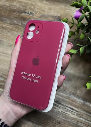 Чохол на iphone 12 міні mini квадратні борти чохол на айфон silicone case full camera на apple айфон