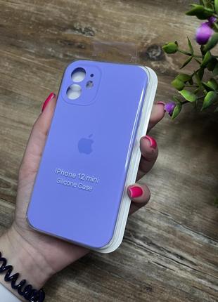 Чохол на iphone 12 міні mini квадратні борти чохол на айфон silicone case full camera на apple айфон