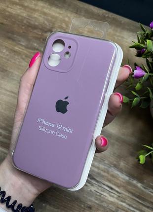 Чехол на iphone 12 мини mini квадратные борта чехол на айфон silicone case full camera на apple айфон1 фото