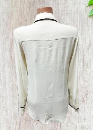 Нарядная белая рубашка-блуза испанской марки молодежной одежды stradivarius4 фото