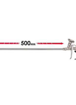 Пістолет для піни з довгим носиком 500 мм 4 насадки intertool pt-0650