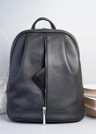 Monik leather backpack black (артикул: w062.4)4 фото