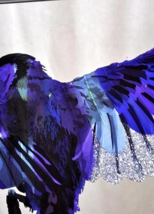 Картина за дзеркалом з кристаллами та гліттером blue bird of happines №34272 фото