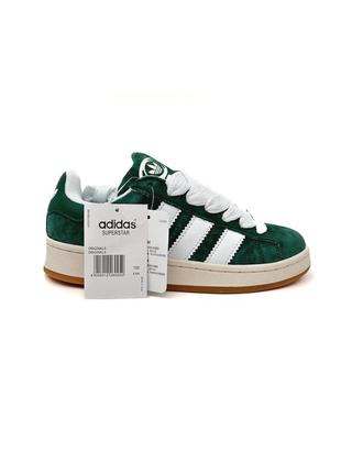 Кеды женские adidas campus dark green white