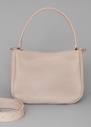 Hobo bag "valencia" beige nude (артикул: w064.2)8 фото