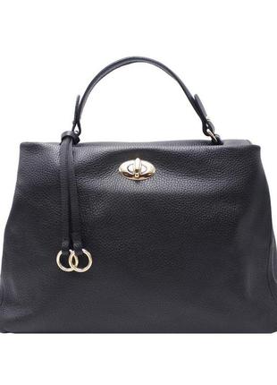 Жіноча шкіряна сумка italian fabric bags 2068 black