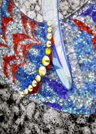 Картина за зеркалом с кристаллами и глиттером crystal elephant №33386 фото