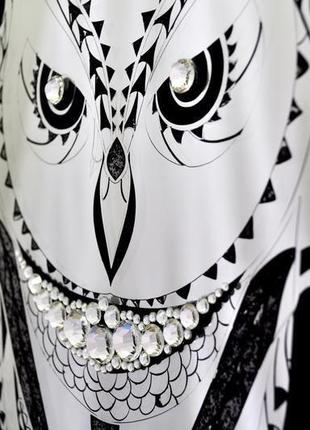 Картина за зеркалом black crysatl owl №33188 фото