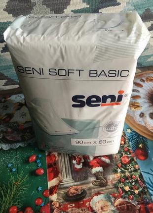 Одноразовые пеленки seni soft  basic 90*60 10шт.1 фото