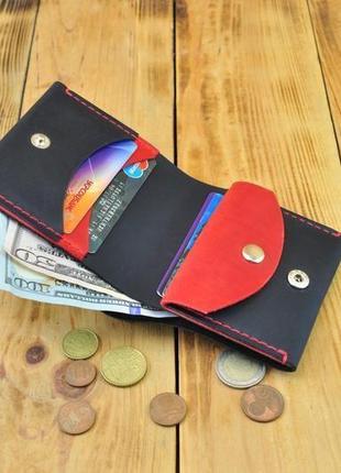 Шкіряний гаманець з великою кількістю кишень і відділень5 фото