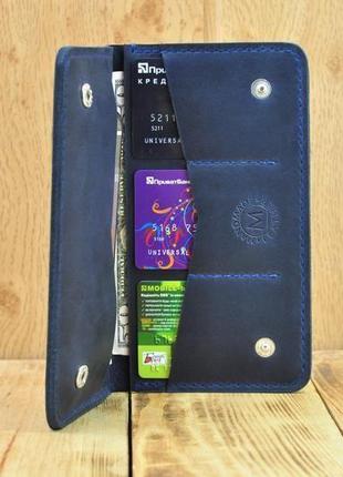Кожаный кошелек -портмоне вмещает все необходимые карточки, монеты3 фото