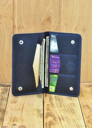 Кожаный кошелек -портмоне вмещает все необходимые карточки, монеты2 фото
