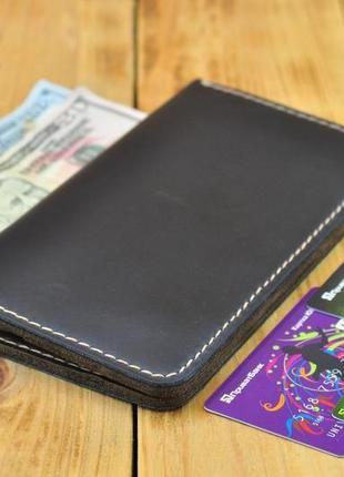Кожаное портмоне с большым карманом для мелочей8 фото
