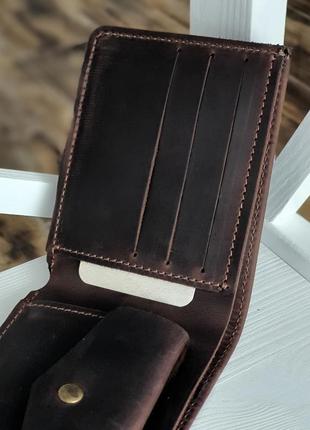 Кожаный кошелек портмоне gs коричневый2 фото