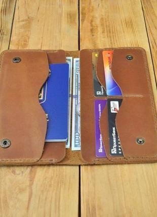 Шкіряне портмоне для візиток, грошей і документів1 фото