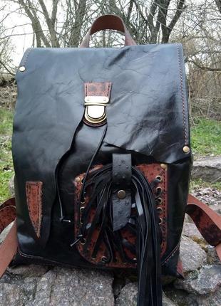 Кожаный рюкзак «melanist»2 фото