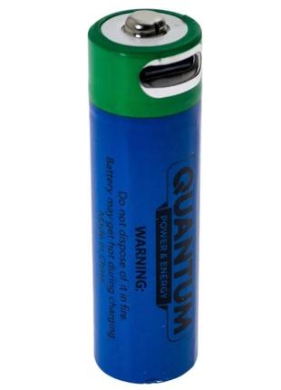 Аккумулятор литий-ионный quantum usb li-ion aa 1.5v, 1950mah + type-c каб., 1шт/уп