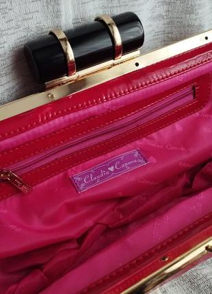Claudia canova сумка сумочка клатч пельмень яркая оригинал лакированная кожа новая 2yk 200...