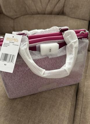 Жіноча сумка tatiana small two-tone leather satchel | michael kors оригінал4 фото
