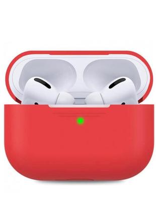 Силиконовый чехол для наушников airpods pro (красный)