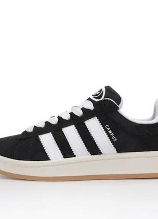 Кеди жіночі adidas campus 00s core black/white (чорно-білі)