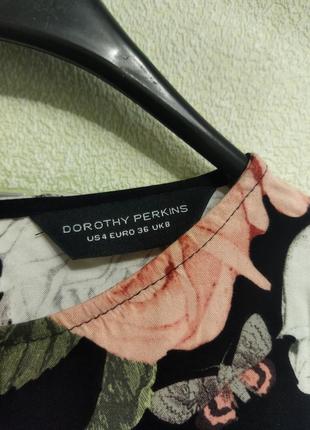 Платье dorothy perkins черное платье в цветочный принт прямое платье 4/36/8 размер3 фото